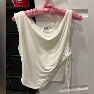 Tiger Mist White Sleeveless Top